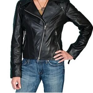 SCULLY 100% LAMB LEATHER Corset Motocycle JACKET SZ S